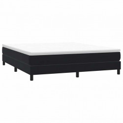 Łóżko Box Spring bez materaca Czarne 180x210 cm Aksamit