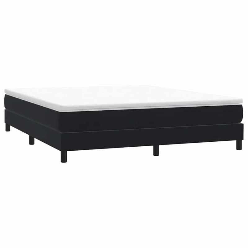 Łóżko Box Spring bez materaca Czarne 180x210 cm Aksamit