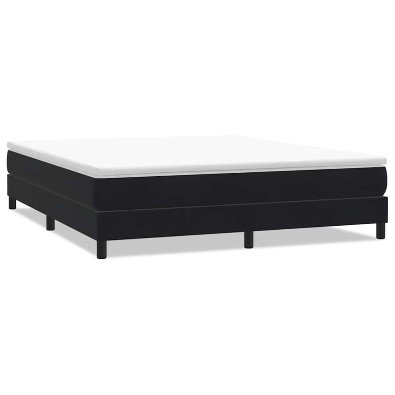 Łóżko Box Spring bez materaca Czarne 180x210 cm Aksamit