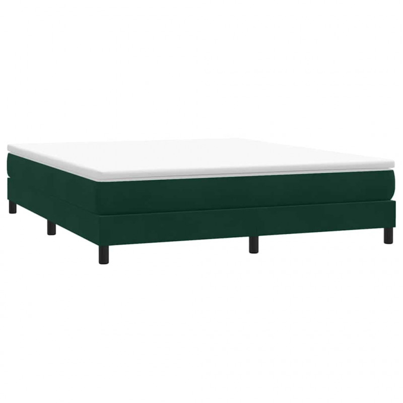 Łóżko typu Box Spring bez materaca Ciemnozielone 180x210 cm