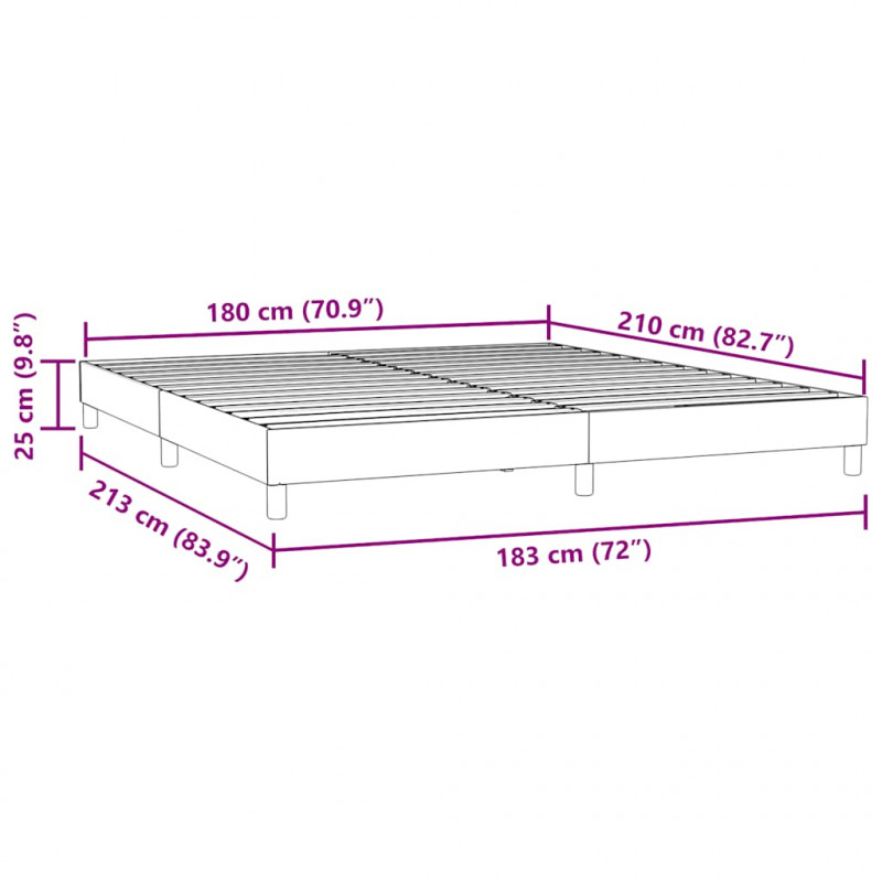 Łóżko typu Box Spring bez materaca Ciemnoniebieskie 180x210 cm