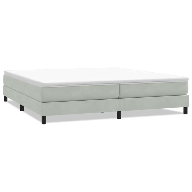Łóżko Box Spring bez materaca Jasnoszary 200x210 cm Aksamit