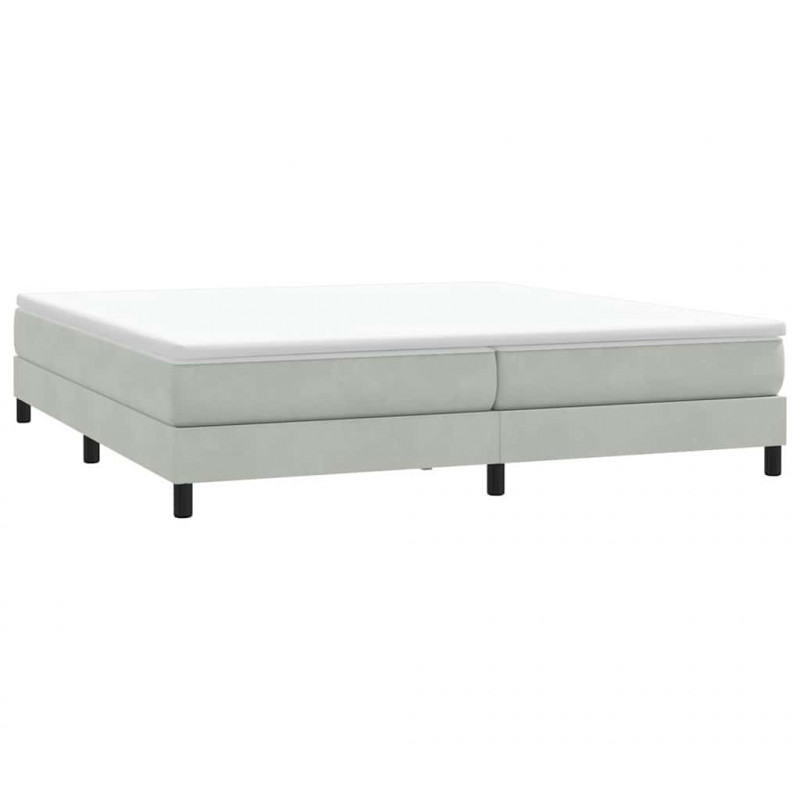 Łóżko Box Spring bez materaca Jasnoszary 200x210 cm Aksamit
