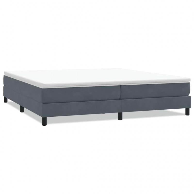 Łóżko Box Spring bez materaca Ciemnoszary 200x210 cm Aksamit