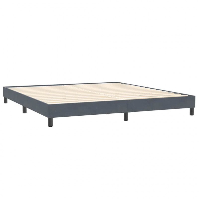 Łóżko Box Spring bez materaca Ciemnoszary 200x210 cm Aksamit
