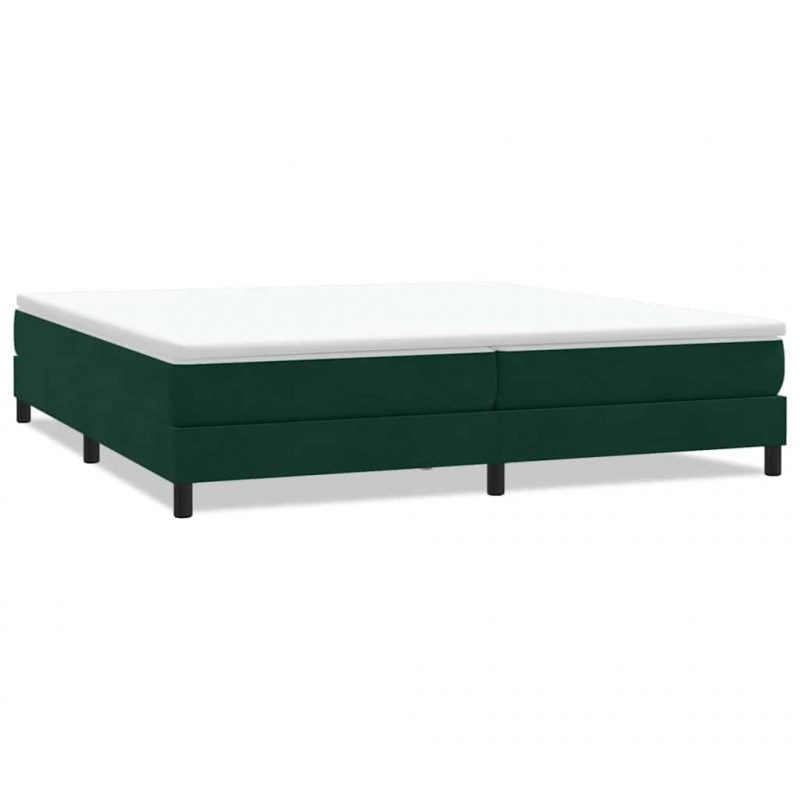 Łóżko Box Spring bez materaca Ciemnozielone 200x210 cm Aksamit