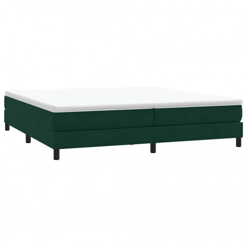 Łóżko Box Spring bez materaca Ciemnozielone 200x210 cm Aksamit