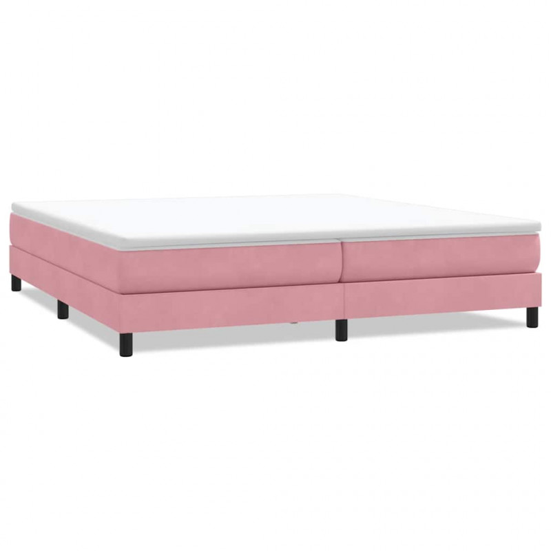 Łóżko Box Spring bez materaca Różowe 200x210 cm Aksamit