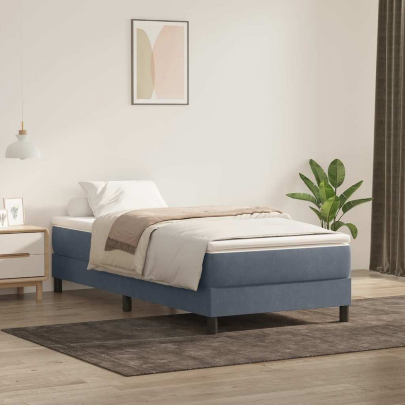 Łóżko typu Box Spring bez materaca Ciemnoszary 80x220 cm