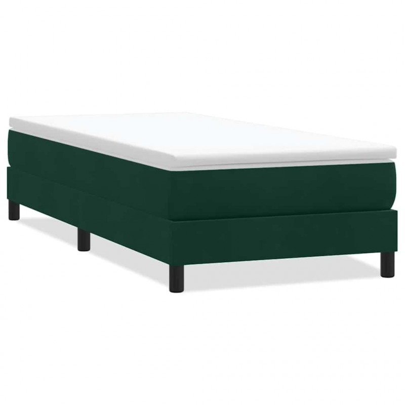 Łóżko typu Box Spring bez materaca Ciemnozielone 80x220 cm
