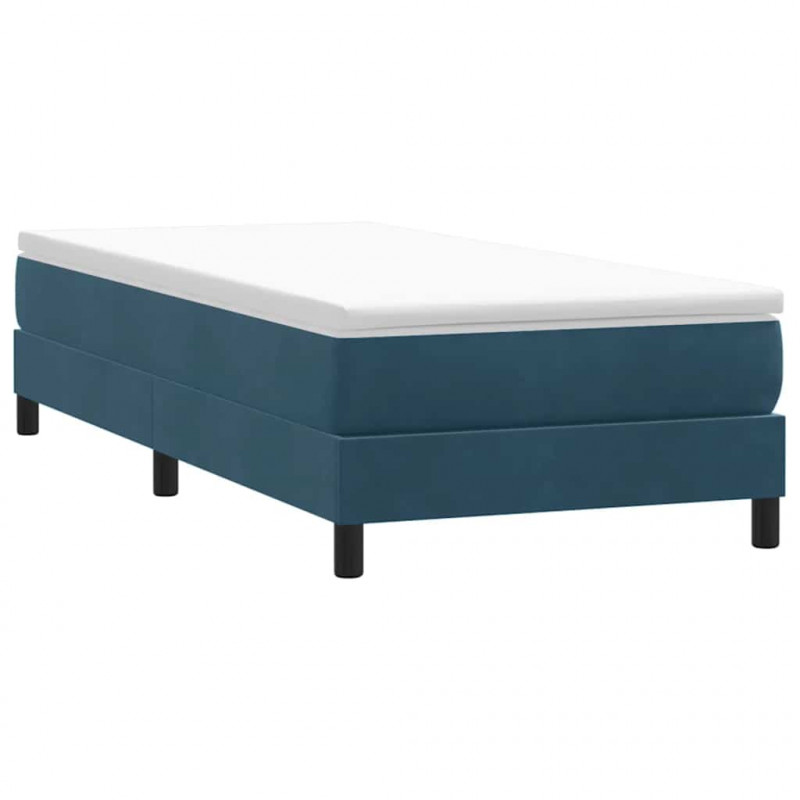 Łóżko typu Box Spring bez materaca Ciemnoniebieskie 80x220 cm