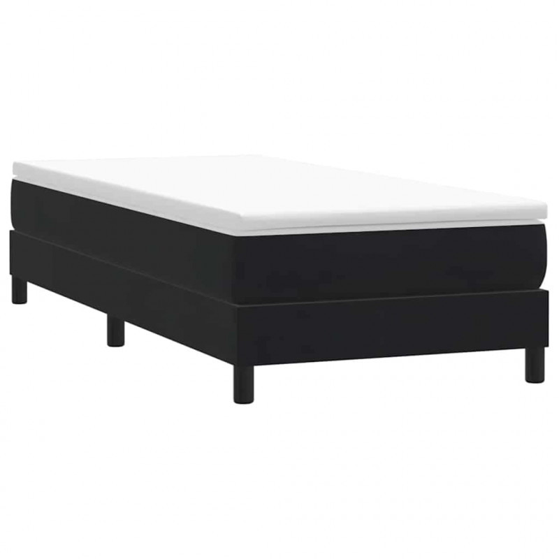 Łóżko Box Spring bez materaca Czarne 90x220 cm Aksamit