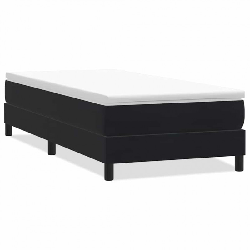 Łóżko Box Spring bez materaca Czarne 100x220 cm Aksamit