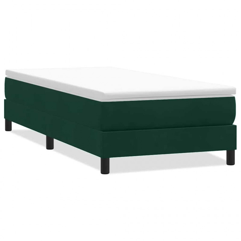 Łóżko typu Box Spring bez materaca Ciemnozielone 100x220 cm
