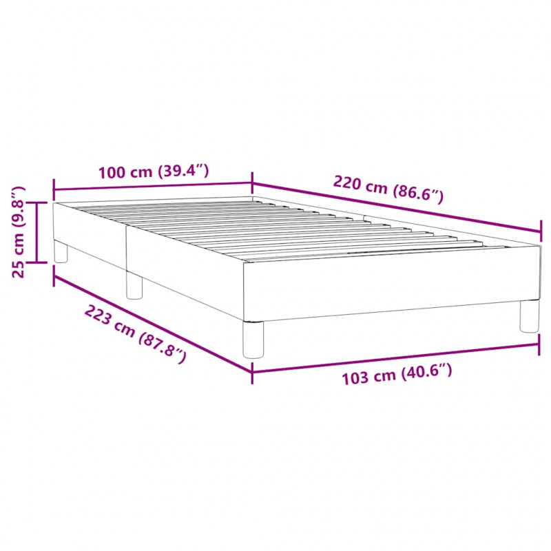 Łóżko typu Box Spring bez materaca Ciemnoniebieskie 100x220 cm