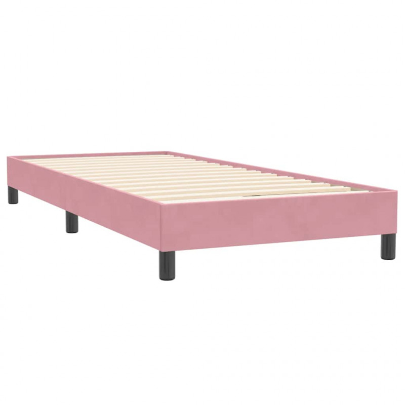 Łóżko Box Spring bez materaca Różowe 100x220 cm Aksamit