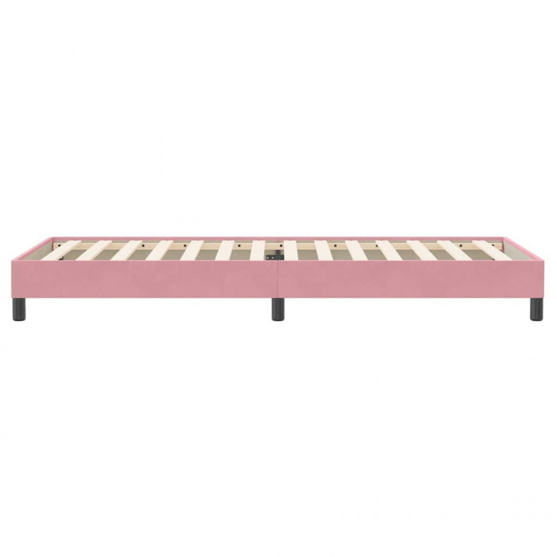 Łóżko Box Spring bez materaca Różowe 100x220 cm Aksamit