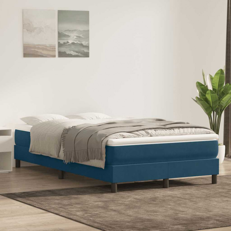 Łóżko typu Box Spring bez materaca Ciemnoniebieskie 120x220 cm