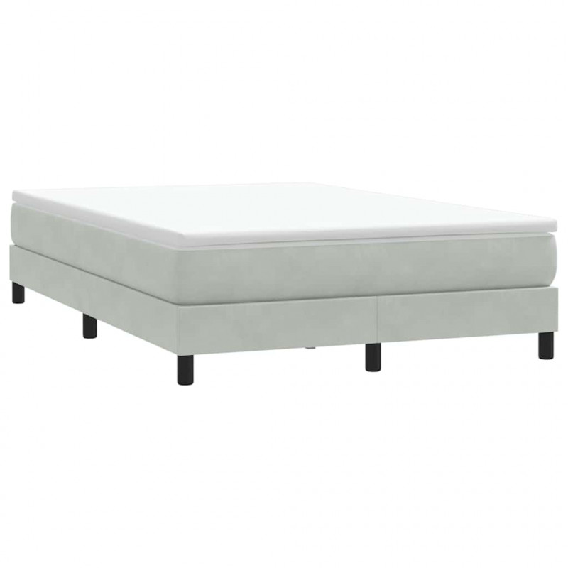 Łóżko Box Spring bez materaca Jasnoszary 140x220 cm Aksamit
