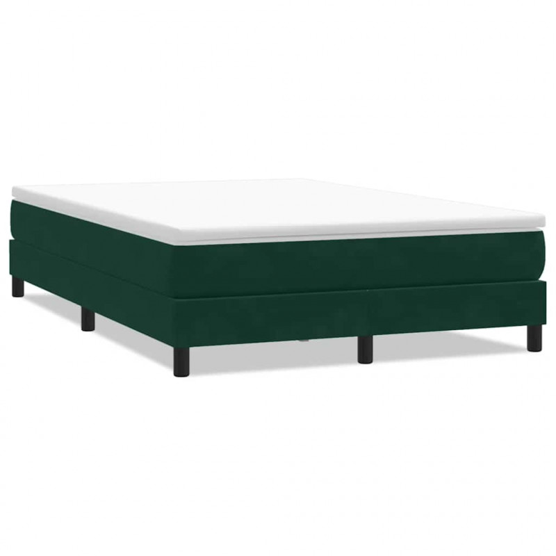 Łóżko typu Box Spring bez materaca Ciemnozielone 140x220 cm