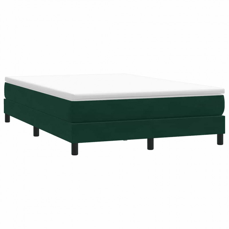 Łóżko typu Box Spring bez materaca Ciemnozielone 140x220 cm