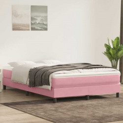 Łóżko Box Spring bez materaca Różowe 140x220 cm Aksamit
