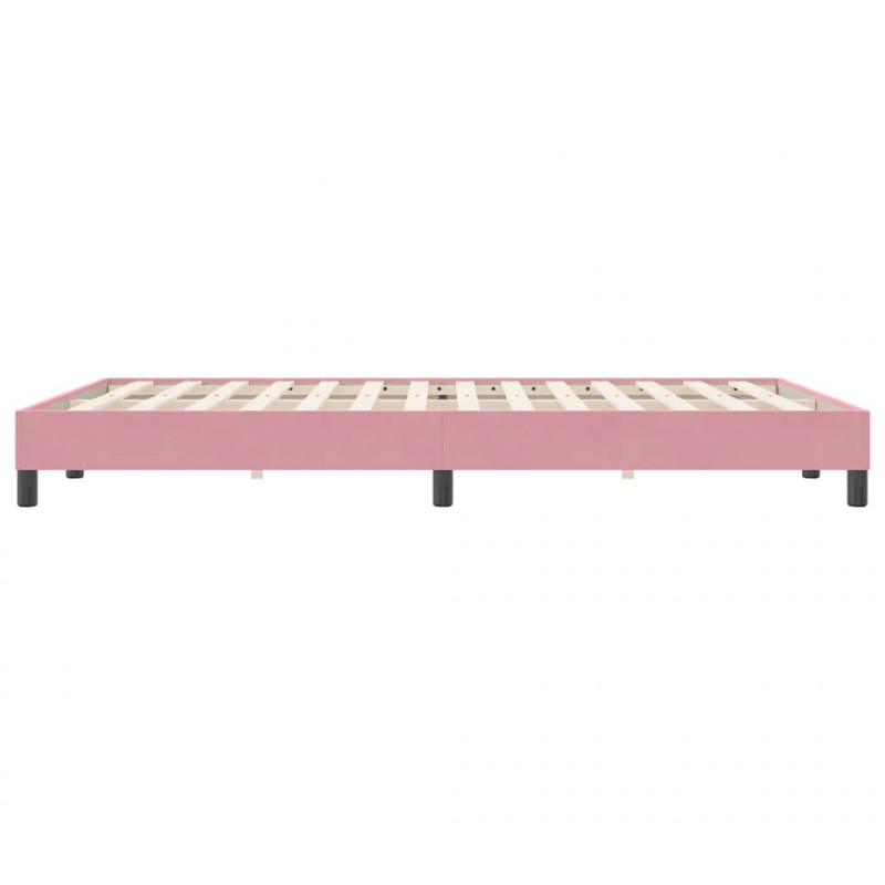 Łóżko Box Spring bez materaca Różowe 140x220 cm Aksamit