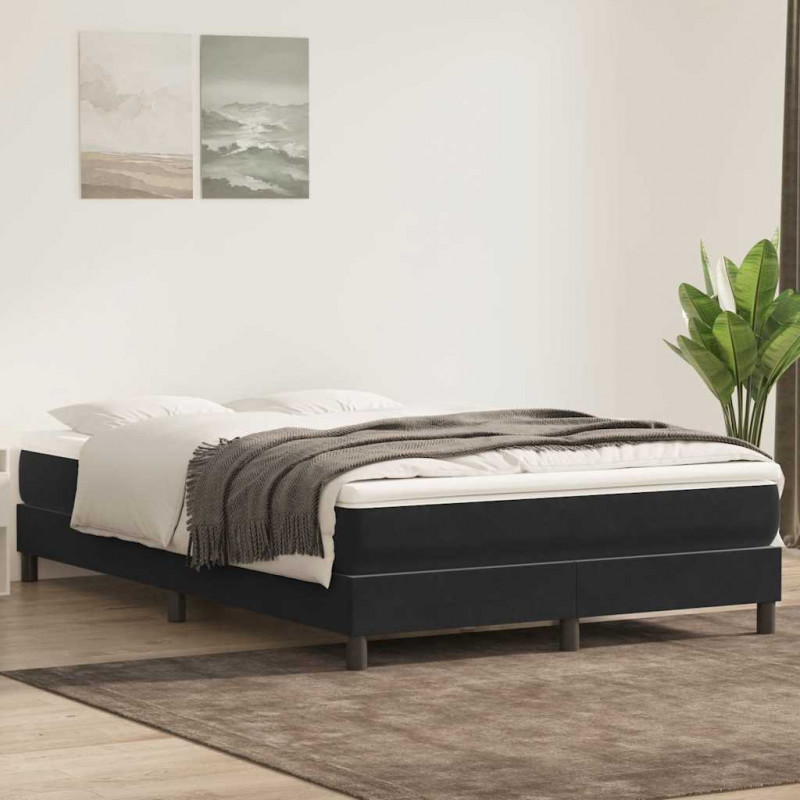Łóżko Box Spring bez materaca Czarne 160x220 cm Aksamit