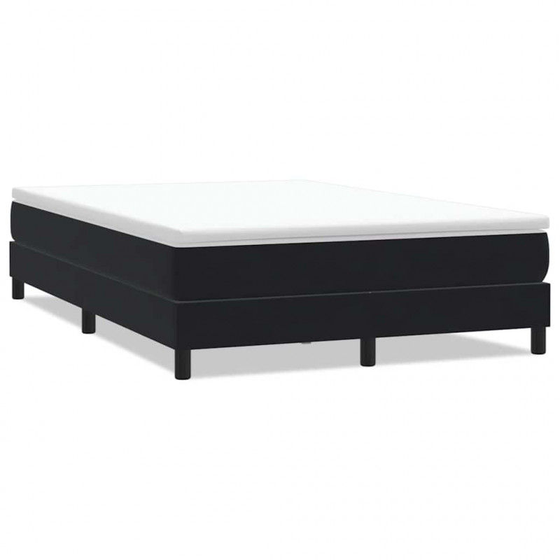 Łóżko Box Spring bez materaca Czarne 160x220 cm Aksamit