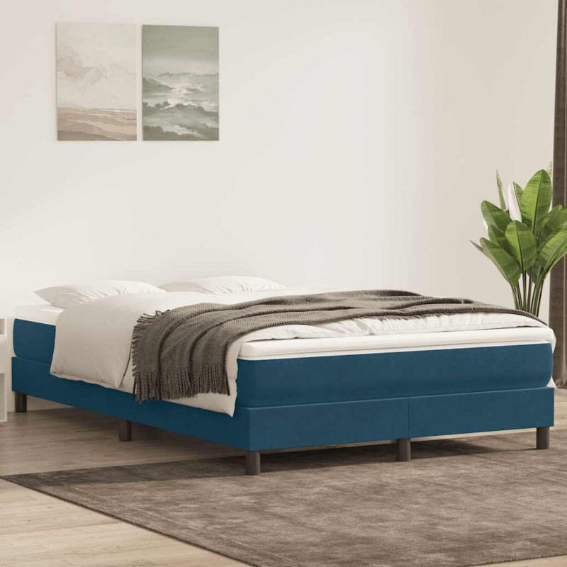 Łóżko typu Box Spring bez materaca Ciemnoniebieskie 160x220 cm