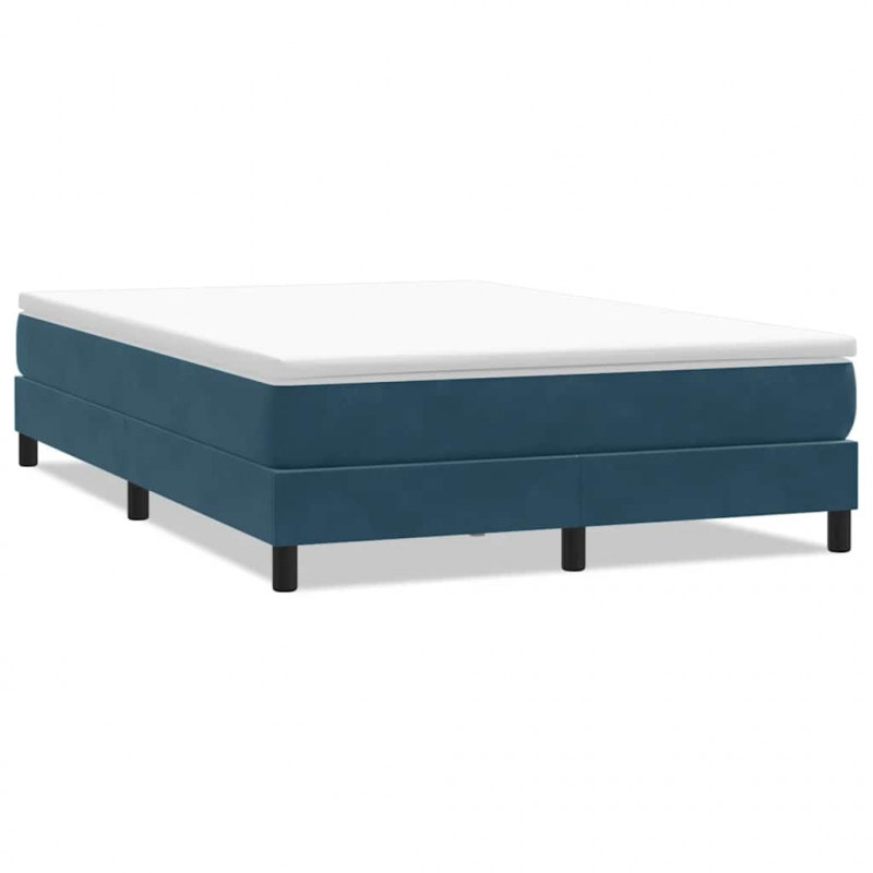 Łóżko typu Box Spring bez materaca Ciemnoniebieskie 160x220 cm
