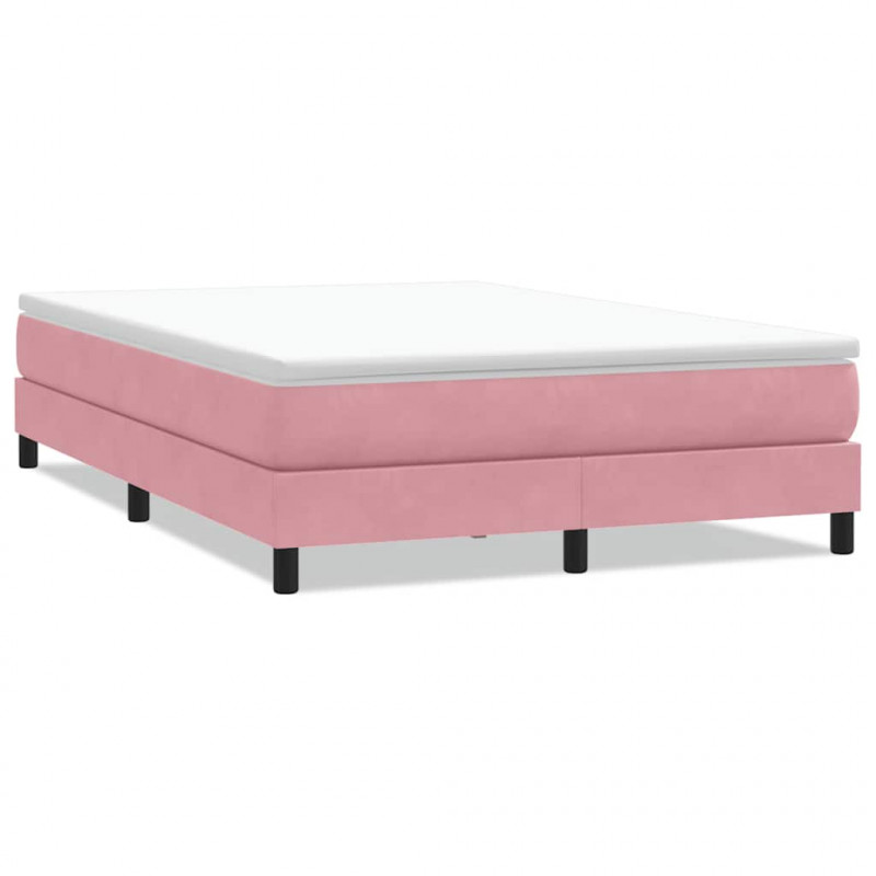 Łóżko Box Spring bez materaca Różowe 160x220 cm Aksamit