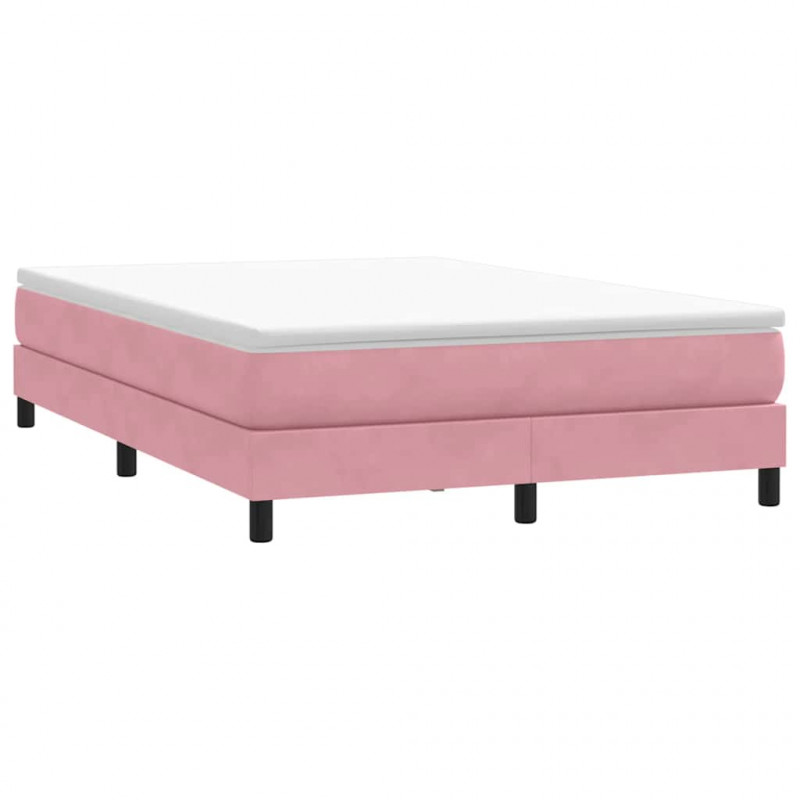 Łóżko Box Spring bez materaca Różowe 160x220 cm Aksamit