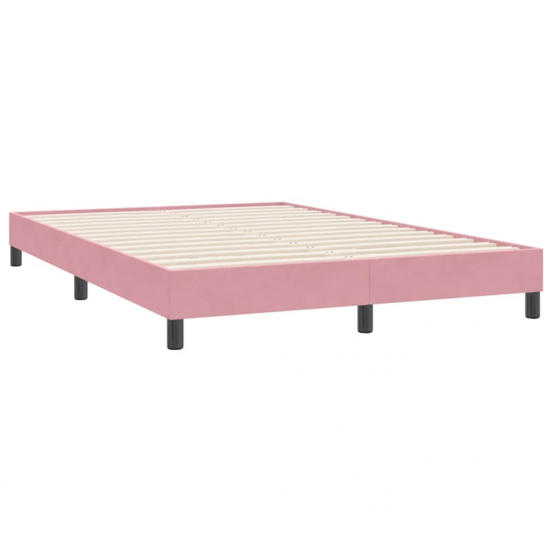 Łóżko Box Spring bez materaca Różowe 160x220 cm Aksamit