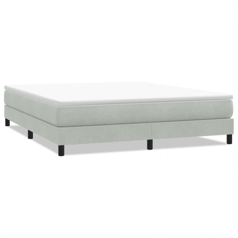 Łóżko Box Spring bez materaca Jasnoszary 180x220 cm Aksamit