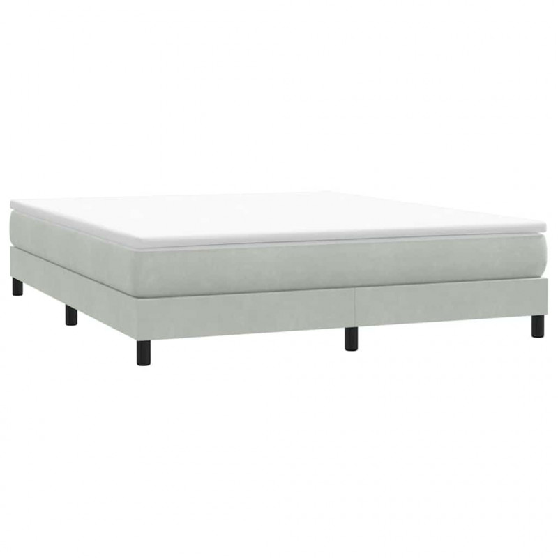 Łóżko Box Spring bez materaca Jasnoszary 180x220 cm Aksamit