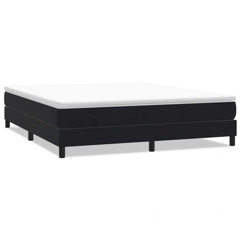 Łóżko Box Spring bez materaca Czarne 180x220 cm Aksamit