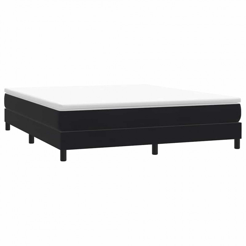Łóżko Box Spring bez materaca Czarne 180x220 cm Aksamit