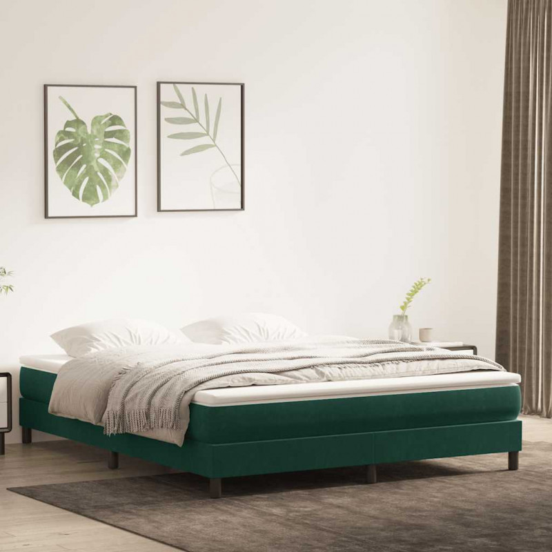 Łóżko typu Box Spring bez materaca Ciemnozielone 180x220 cm