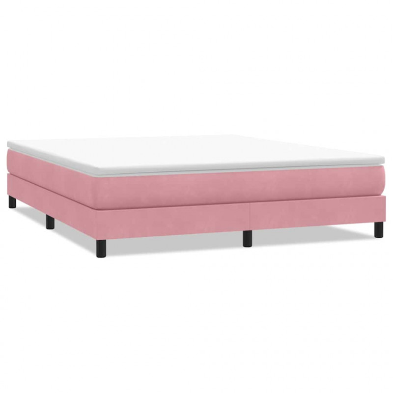 Łóżko Box Spring bez materaca Różowe 180x220 cm Aksamit