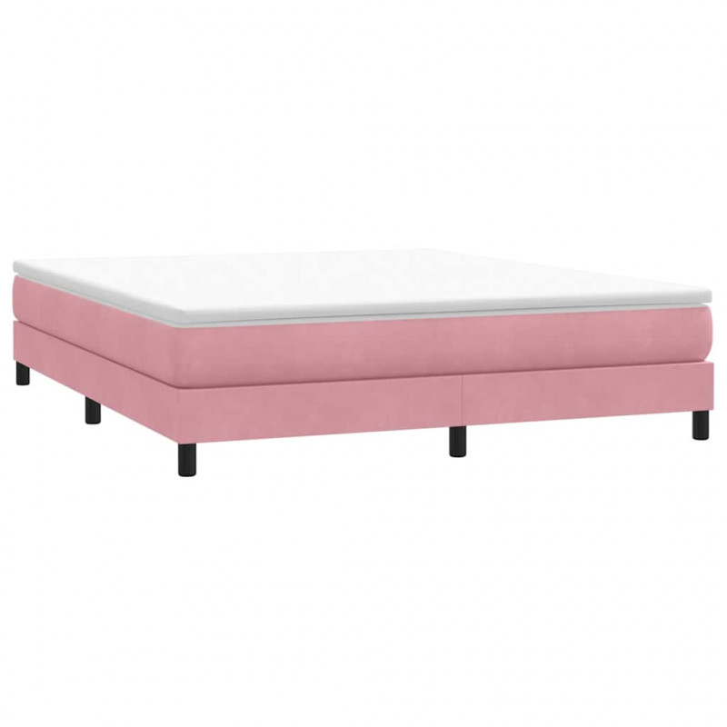 Łóżko Box Spring bez materaca Różowe 180x220 cm Aksamit