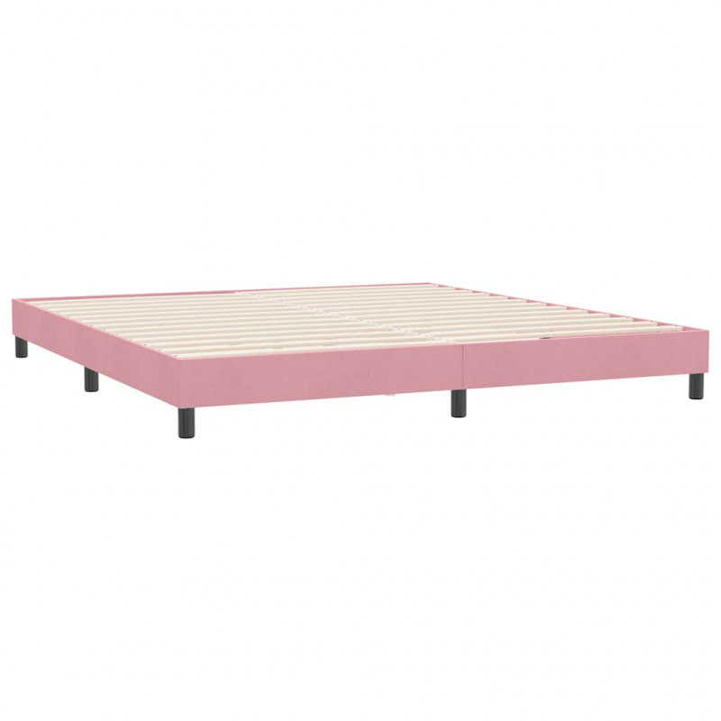 Łóżko Box Spring bez materaca Różowe 180x220 cm Aksamit