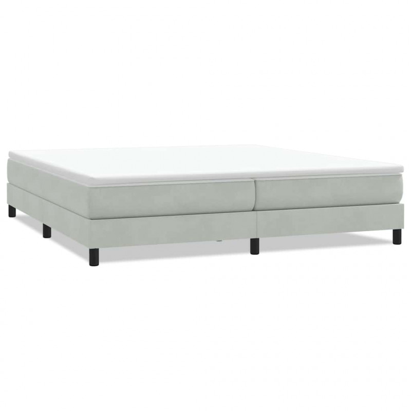 Łóżko Box Spring bez materaca Jasnoszary 200x220 cm Aksamit