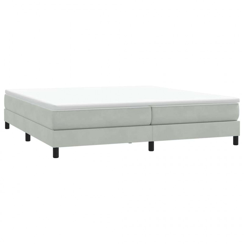 Łóżko Box Spring bez materaca Jasnoszary 200x220 cm Aksamit