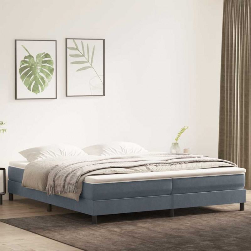 Łóżko typu Box Spring bez materaca Ciemnoszary 200x220 cm