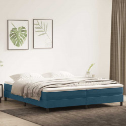 Łóżko typu Box Spring bez materaca Ciemnoniebieskie 200x220 cm
