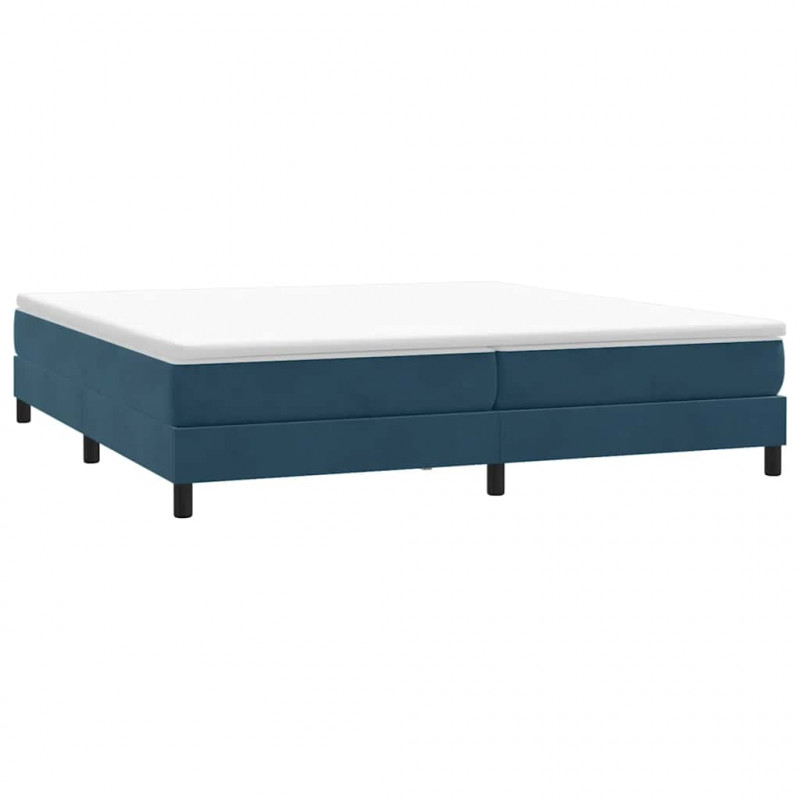 Łóżko typu Box Spring bez materaca Ciemnoniebieskie 200x220 cm