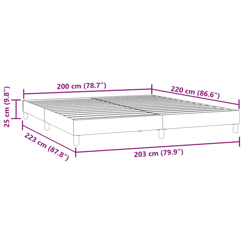 Łóżko typu Box Spring bez materaca Ciemnoniebieskie 200x220 cm