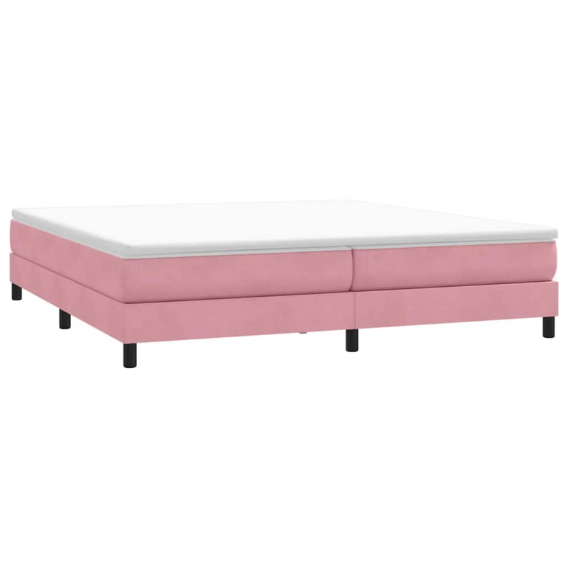 Łóżko Box Spring bez materaca Różowe 200x220 cm Aksamit
