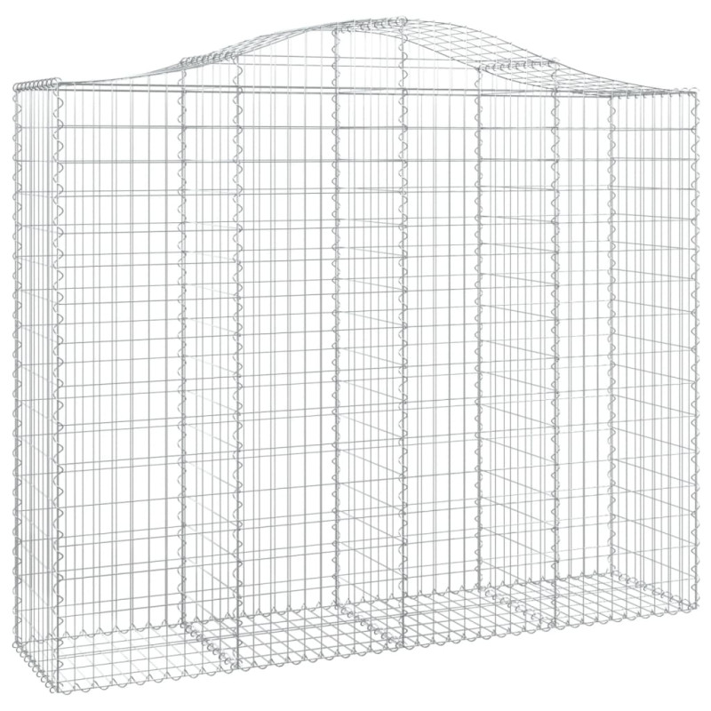 Kosze gabionowe, 3 szt, 200x50x160/180 cm, galwanizowane żelazo